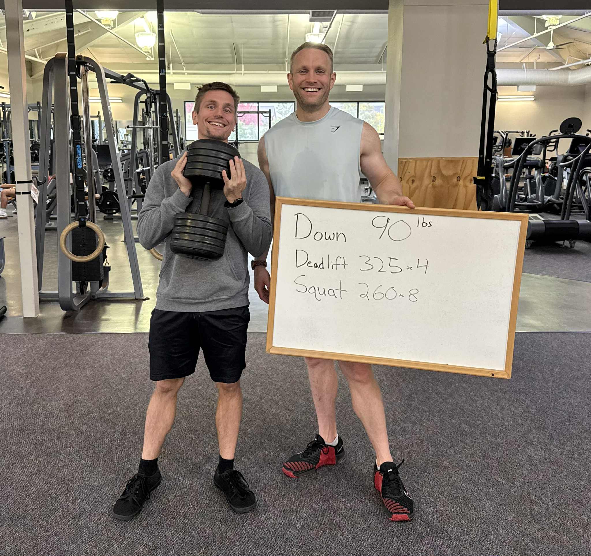 Client down 90 lbs milestone